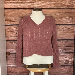 Sexy Sweater M Love Tree Dusty Rose Extremely Soft Knit Crochet Pink